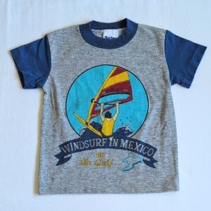 vintage harley windsurf graphic color block cotton blend t-shirt 2-3 YRS toddler